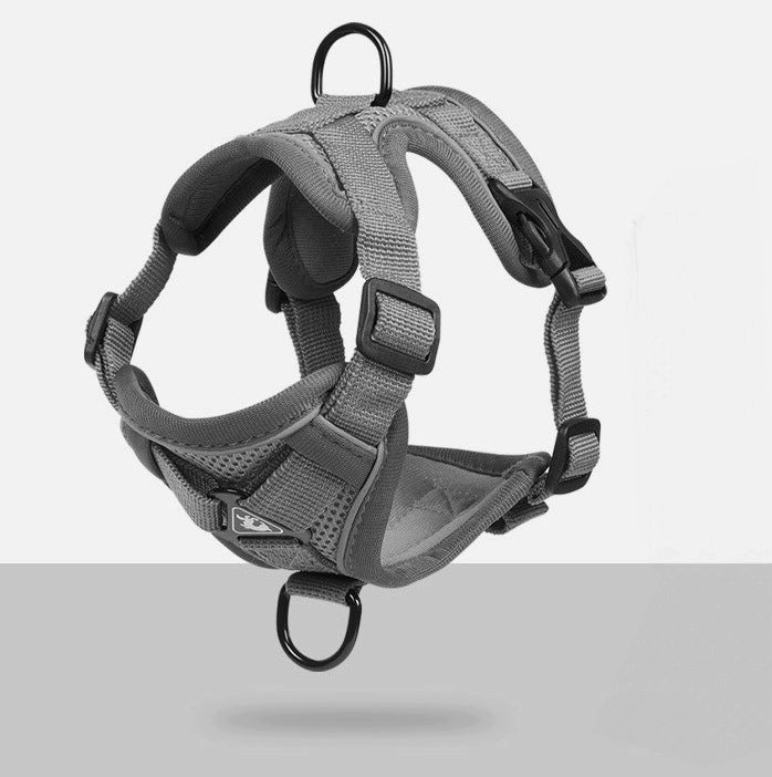 PRESSURE-FREE WALKING HARNESS ADJUSTABLE GUARD TYPE FOR DOG GREY r. L Manufacturer code SZL.P.G.GREY.L
