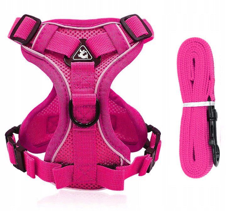 PRESSURE-FREE WALKING HARNESS ADJUSTABLE GUARD TYPE FOR DOG + LEASH r. XL