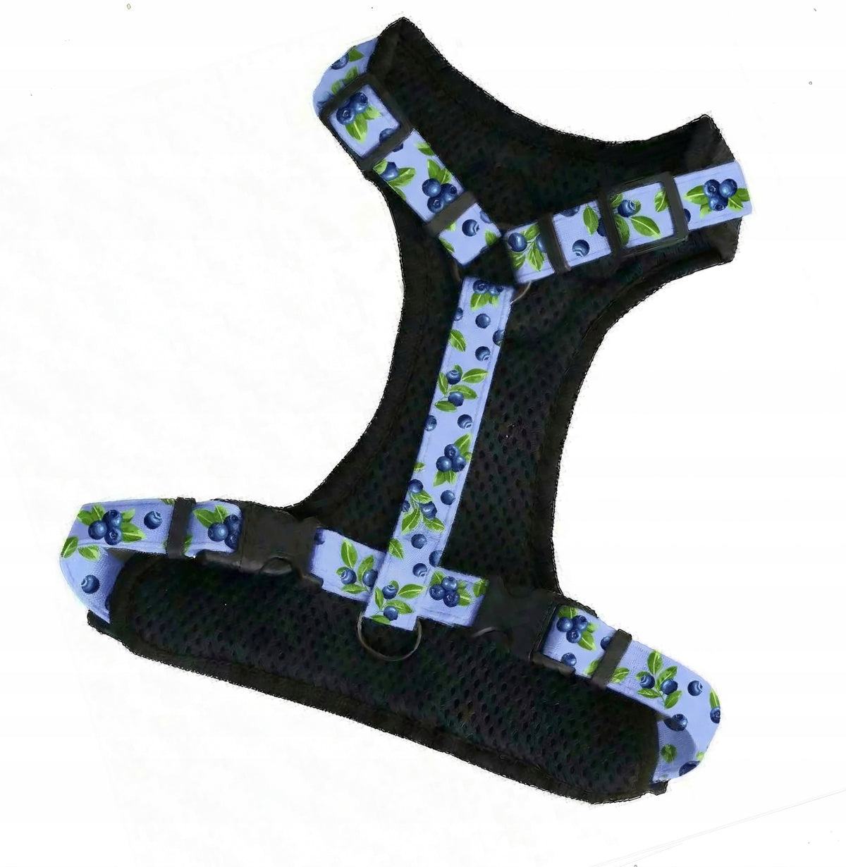 PRESSURE-FREE WALKING HARNESS FOR SMALL DOG BLUEBERRIES tape 2cm size XS Packaging status original