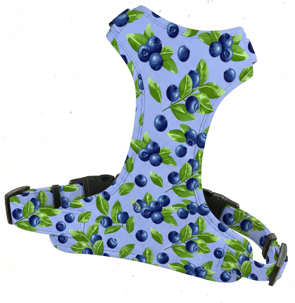 PRESSURE-FREE WALKING HARNESS FOR SMALL DOG BLUEBERRIES tape 2cm size XS
