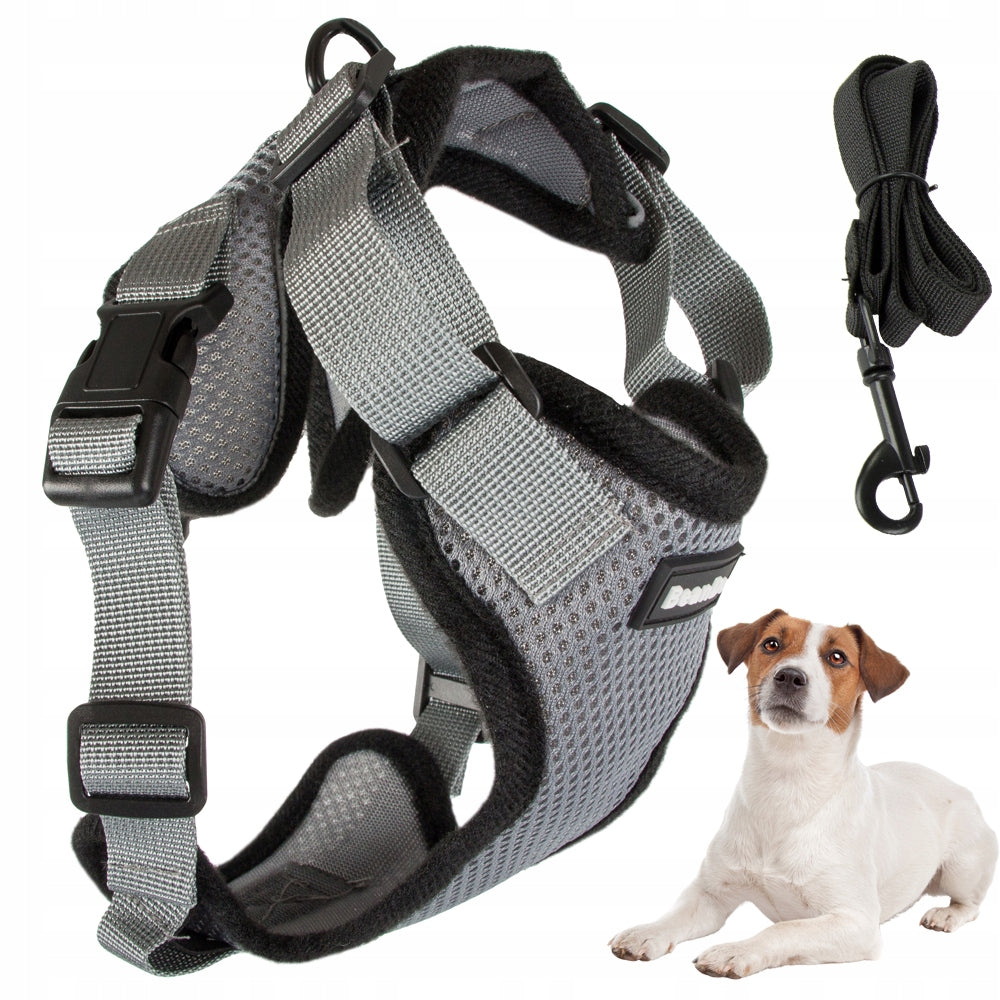 PRESSURE-FREE WALKING HARNESS FOR SMALL DOG HANDLE LIGHT SOFT STRONG L