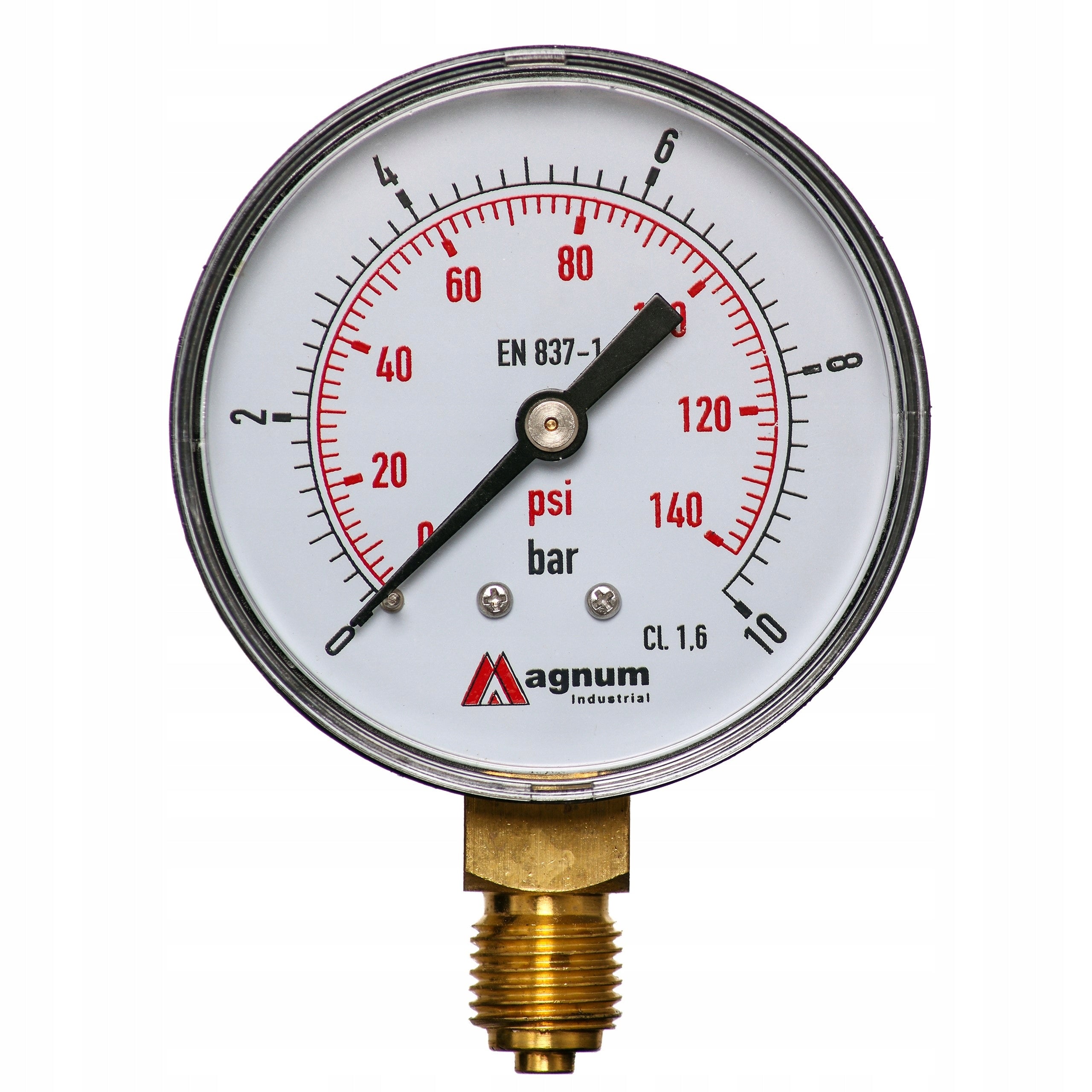 PRESSURE GAUGE 63MM RADIAL 1/4 10 BAR LOWER PRESSURE