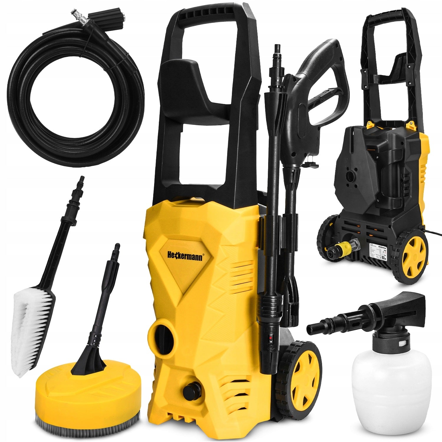 PRESSURE WASHER 135BAR SET SELF-SUCTION FOAMER ALUMINUM PUMP 1650W