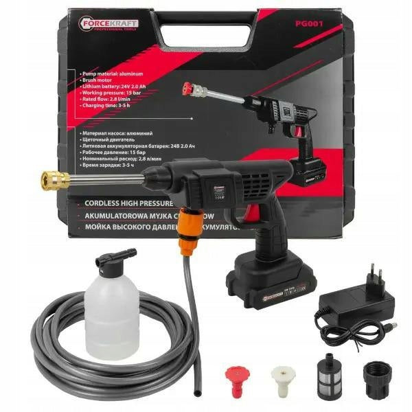 PRESSURE WASHER 15 bar 2.8 l/min RECHARGEABLE 1500 mAh 21V 56936