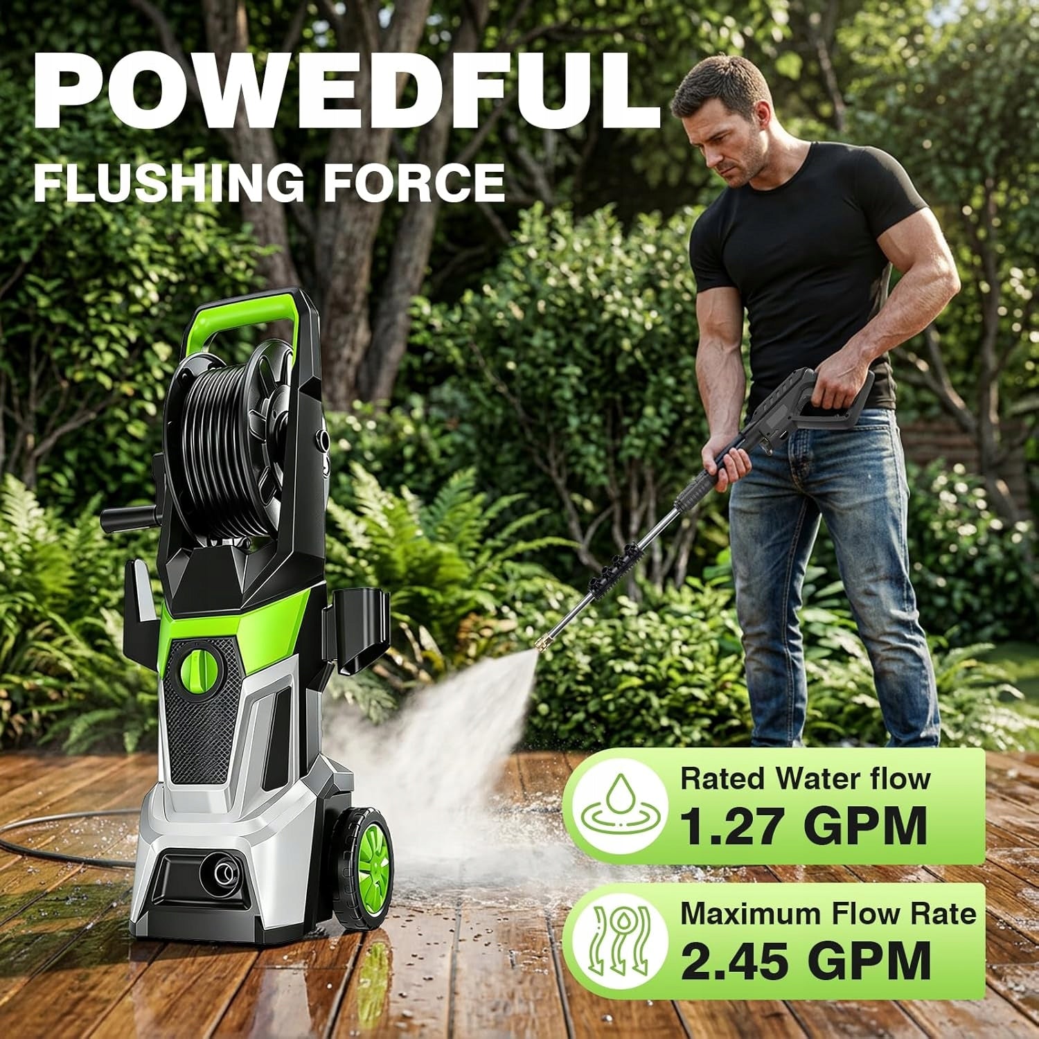 PRESSURE WASHER 200 BAR 3000W GUN TURBO NOZZLES Brand IR