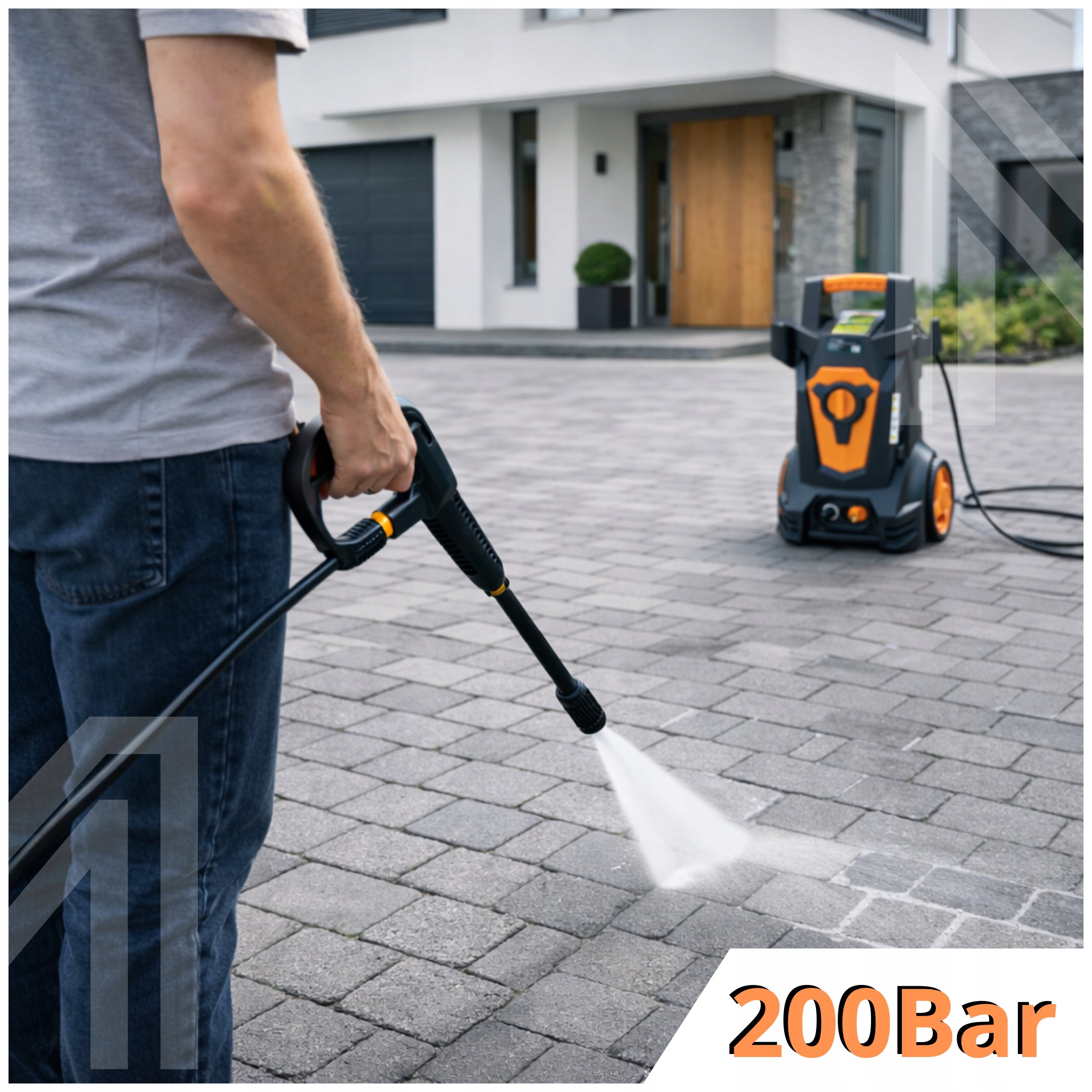 PRESSURE WASHER 200 BAR POWERFUL PUMP SET FOR WASHER 2000W LANCE BRUSH Brand no brand
