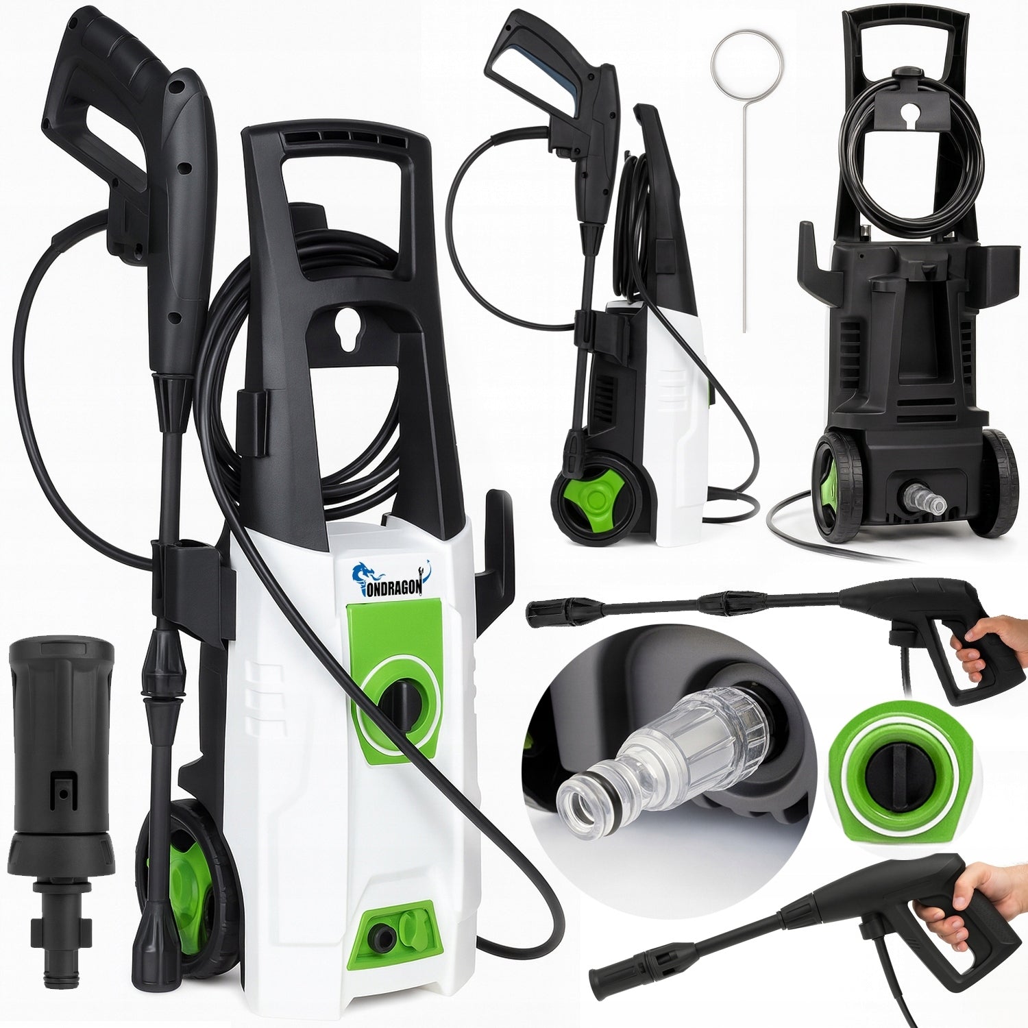 PRESSURE WASHER 230 BAR POWER 2000W TURBO LANCE ALUMINUM PUMP SET XXL