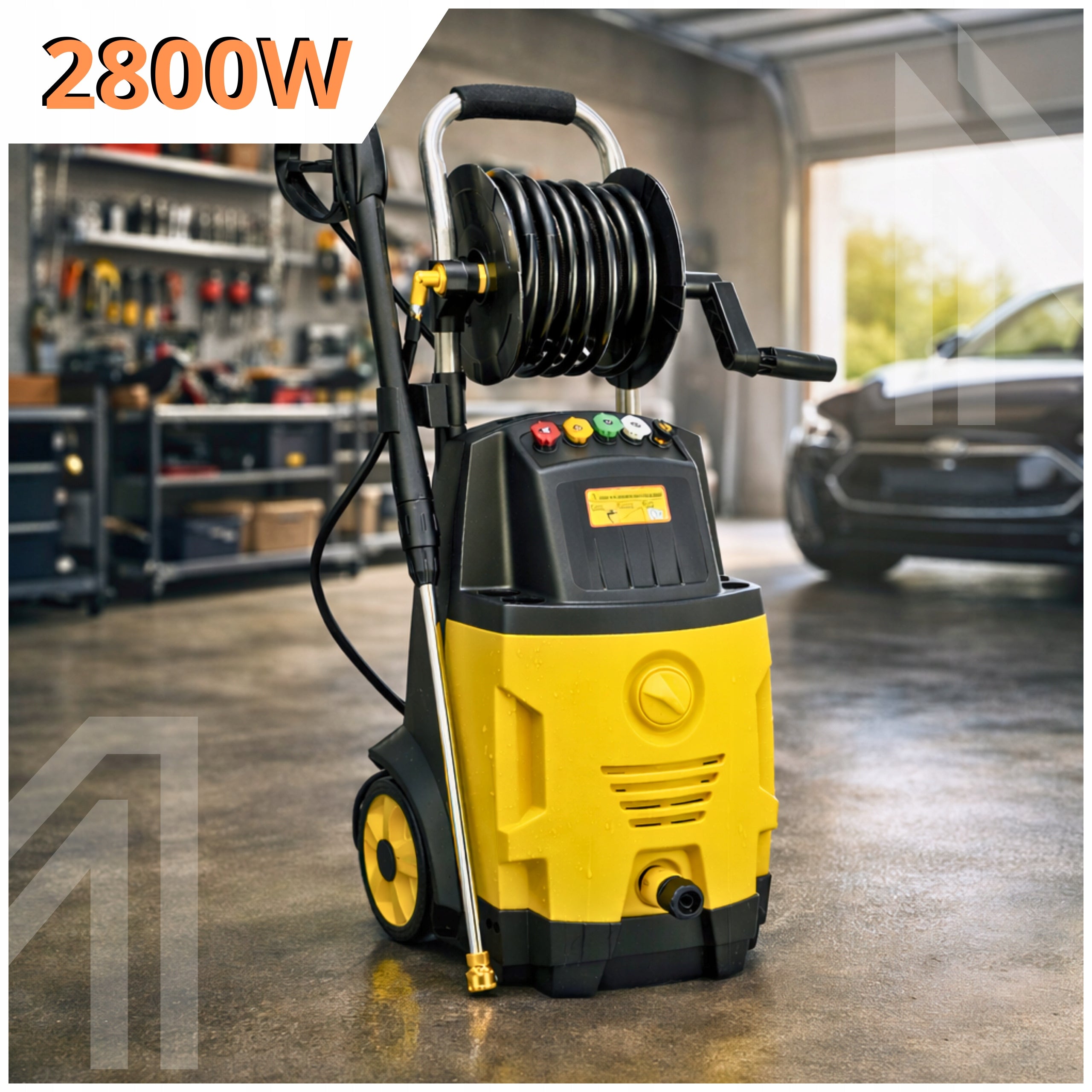 PRESSURE WASHER 250BAR HIGH PRESSURE 2800W POWERFUL PUMP RETRACTOR SET Manufacturer code MYJKA CIŚNIENIOWA 250 BAR 2800W MOCNA