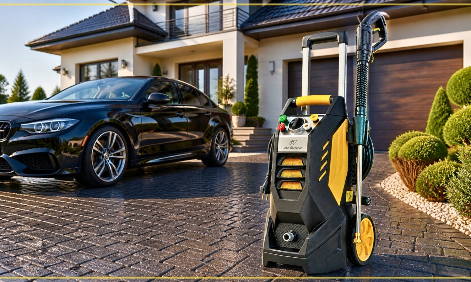 PRESSURE WASHER 300 BAR BRASS PUMP STRONG INDUCTION LARGE SET 2500W Packaging status original