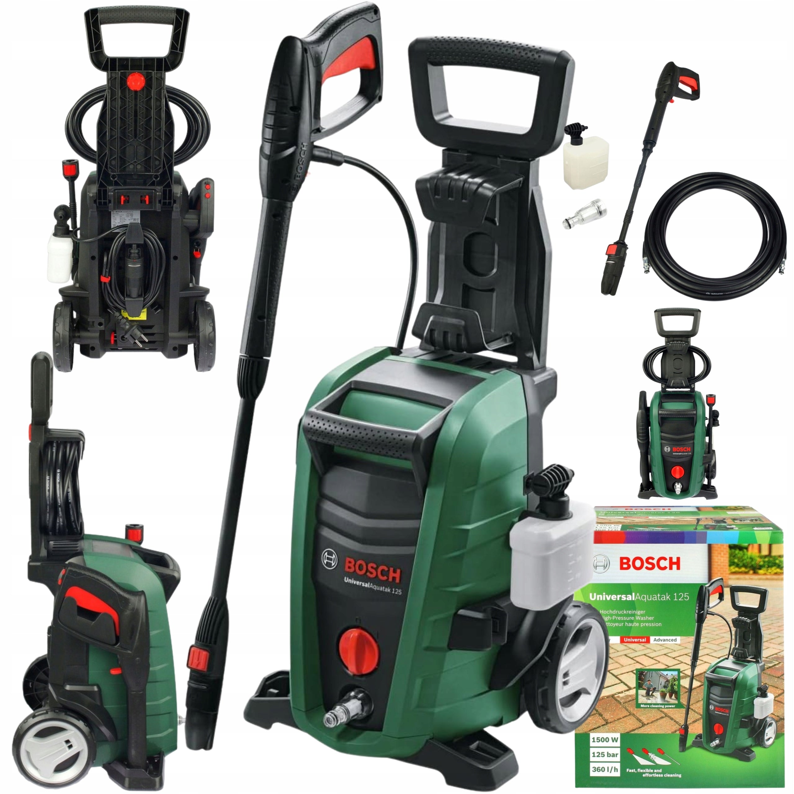 PRESSURE WASHER BOSCH UNIVERSALAQUATAK 125 BAR ALUMINIUM PUMP 1500W 350