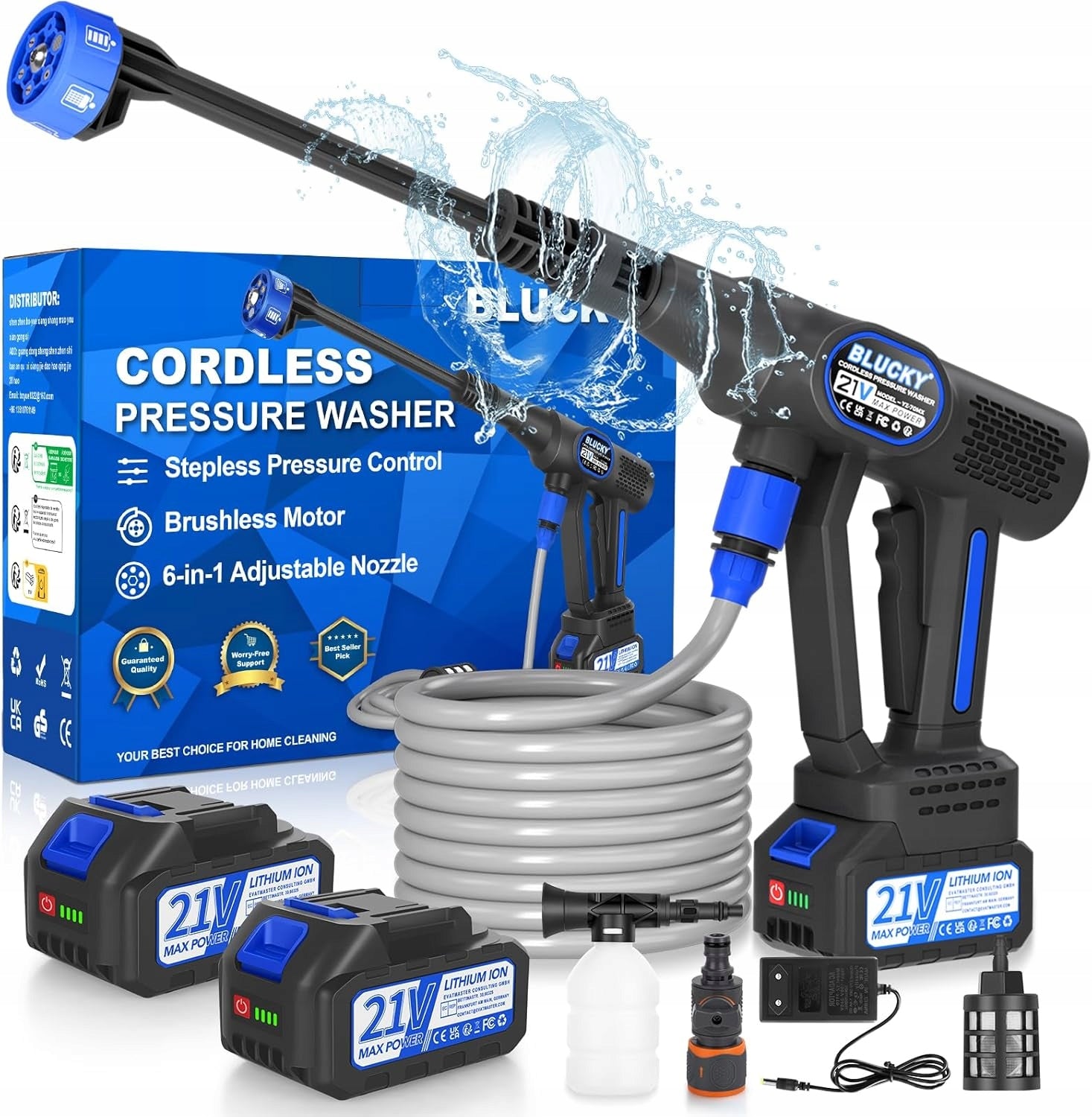 PRESSURE WASHER CORDLESS BLUCKY MULTIFUNCTIONAL SPRAYER SUITCASE 3IN1
