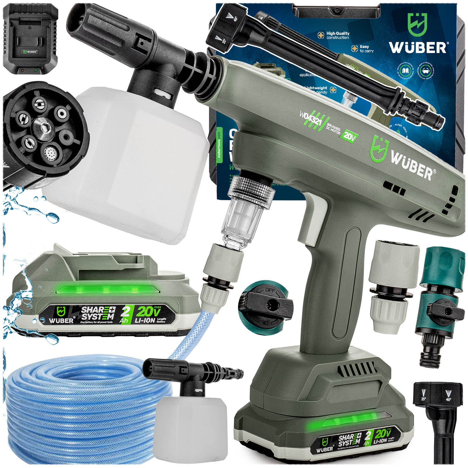 PRESSURE WASHER CORDLESS GARDEN CORDLESS AKU WUBER SET