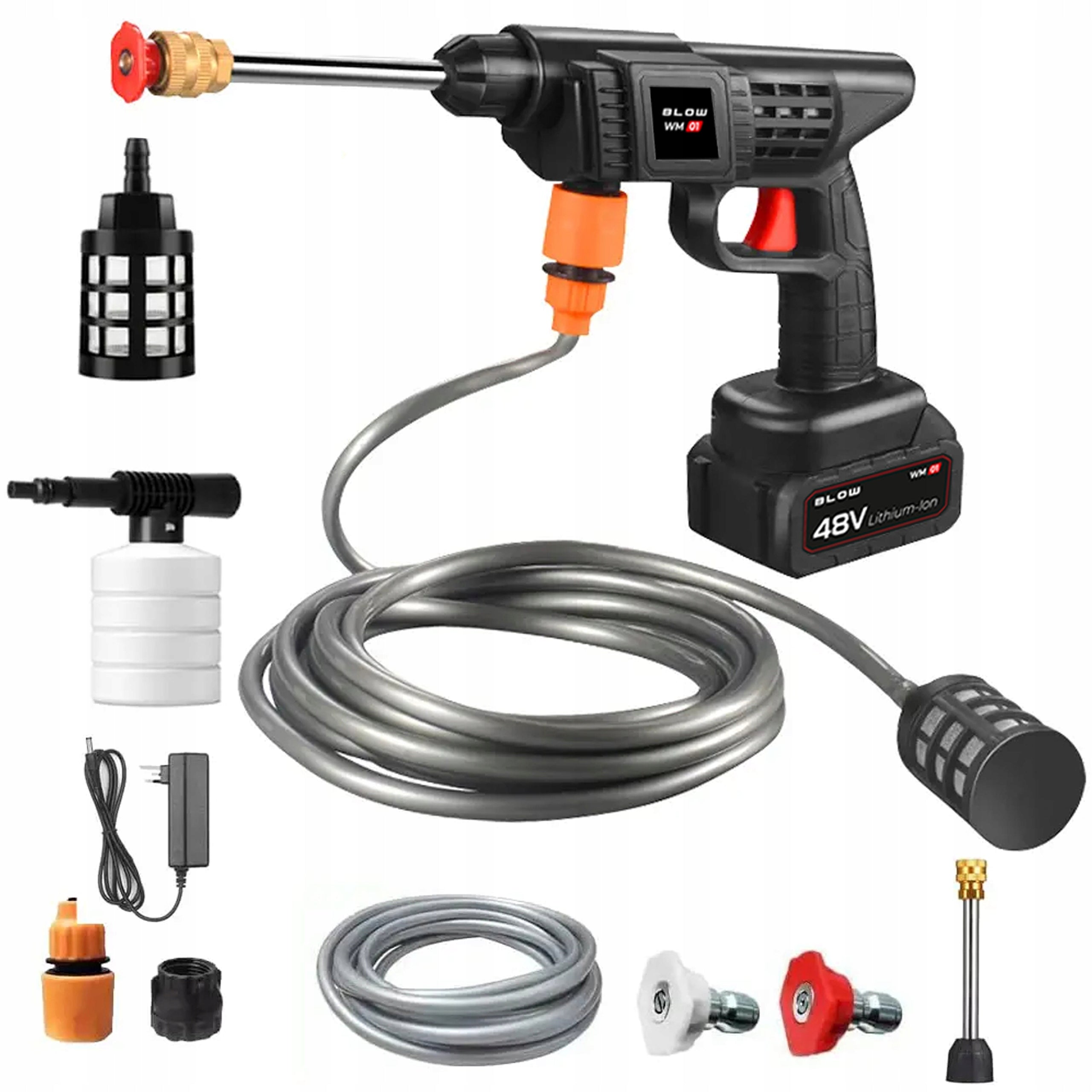 PRESSURE WASHER CORDLESS GARDEN WASHING KIT 2 BATTERIES 48V