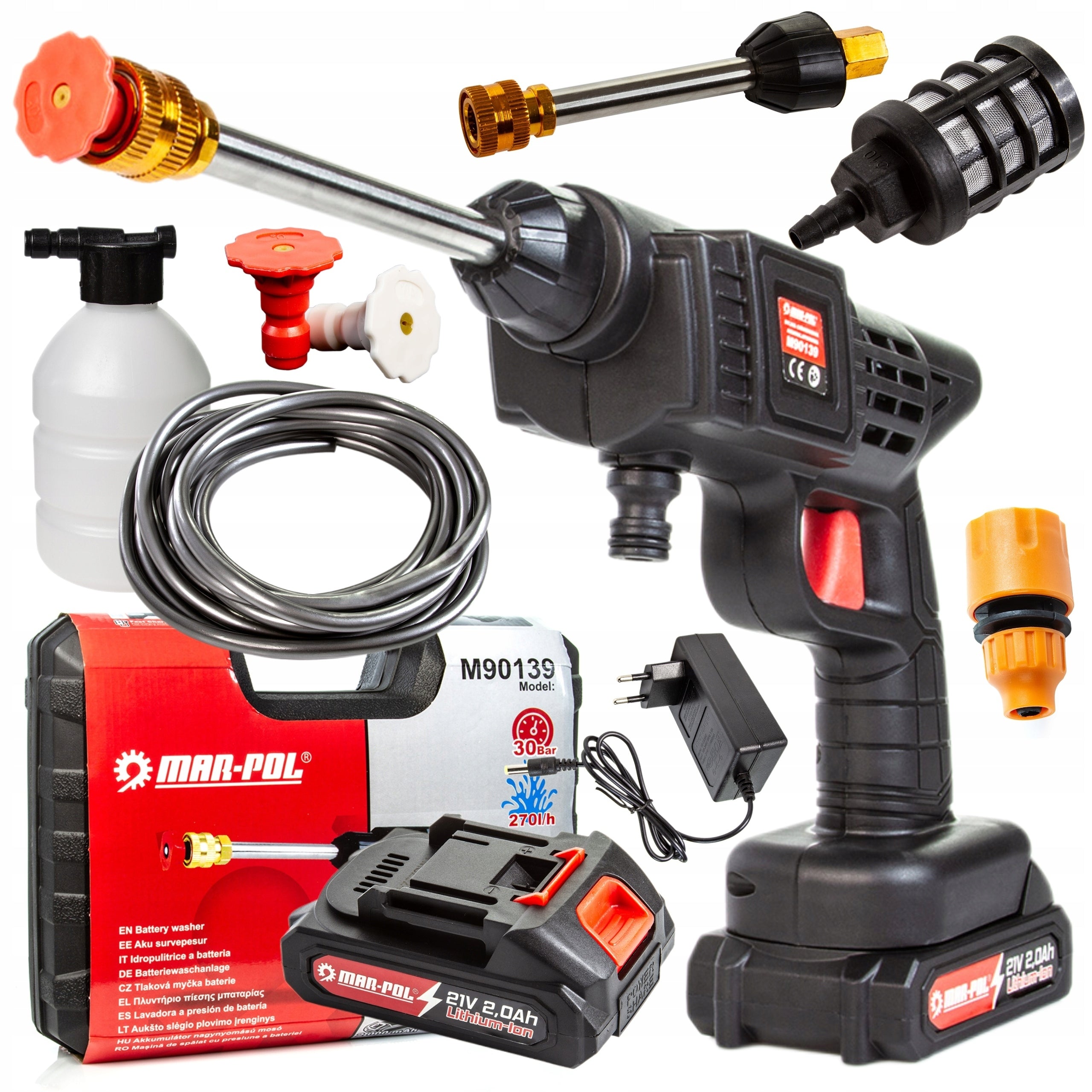 PRESSURE WASHER CORDLESS SUITCASE +2AH AKU 21V CORDLESS WASHER