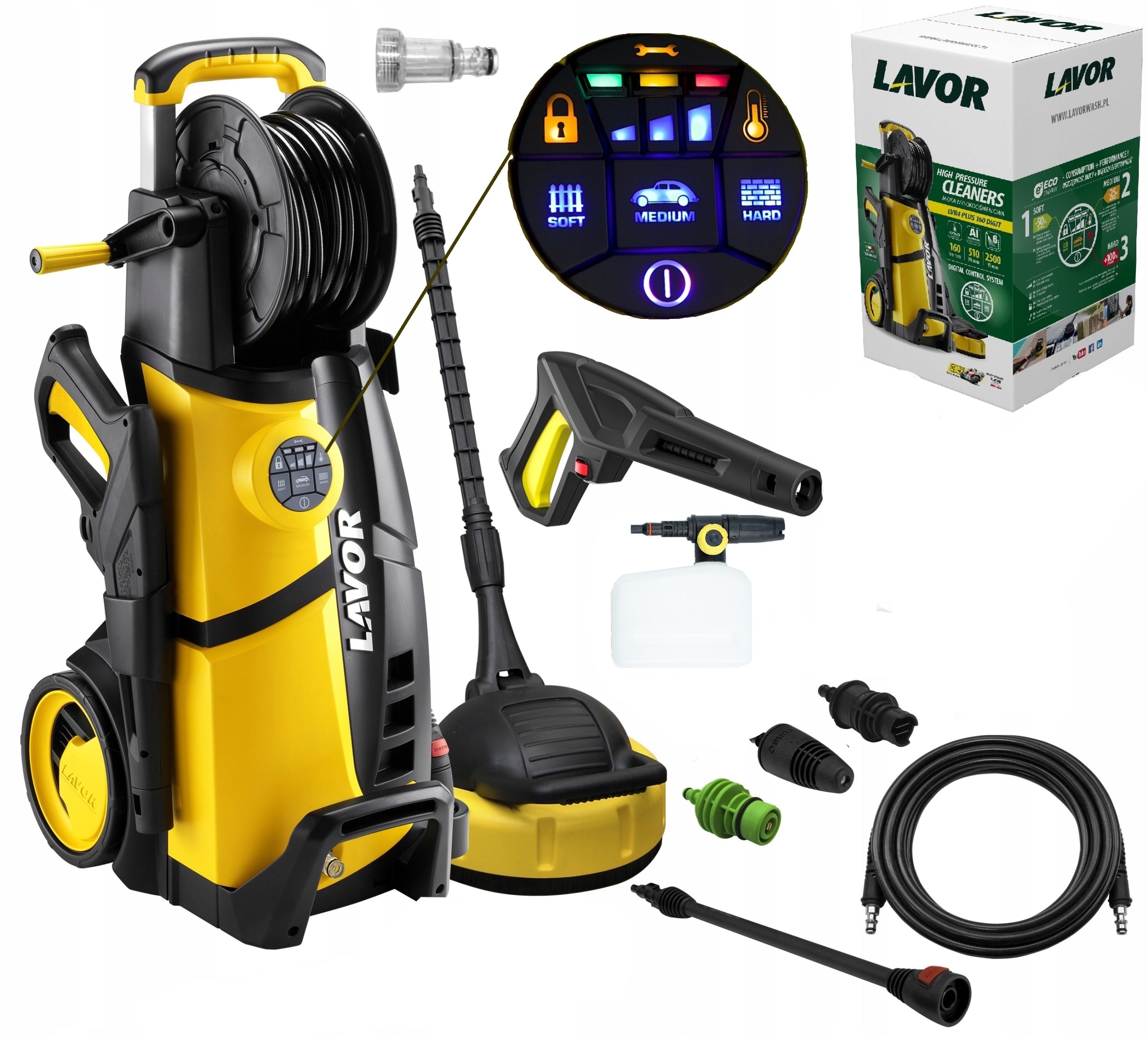 PRESSURE WASHER DIGITAL 160 BAR LV4 LAVOR - PRESSURE REGULATION 2500 W