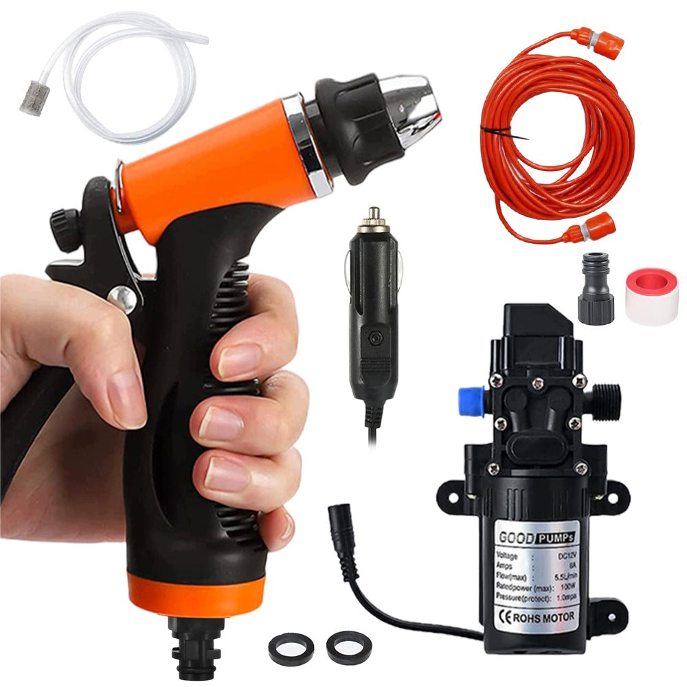 PRESSURE WASHER FOR CAR 12V ELECTRIC PUMP 120PSI GUN HOSE SET