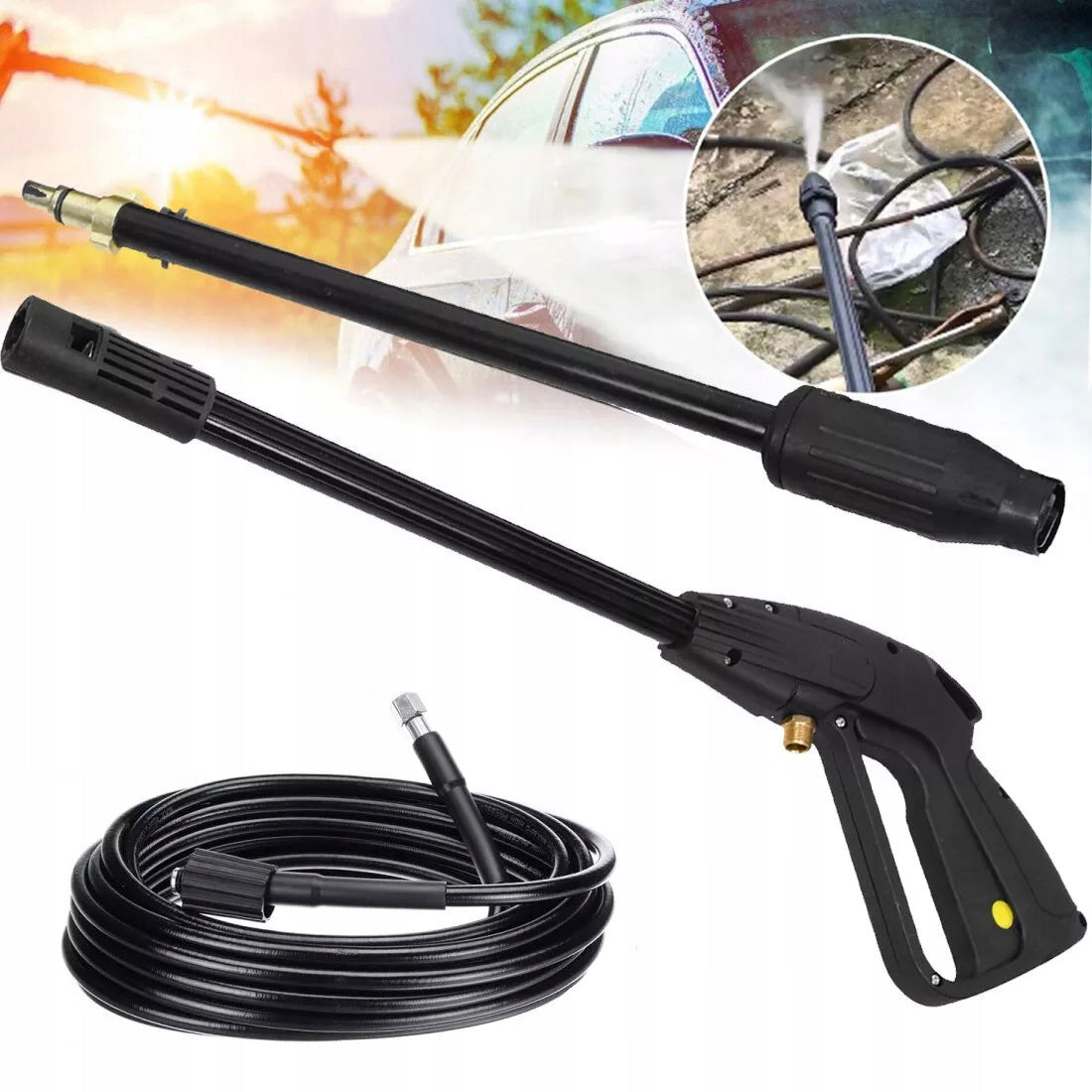 PRESSURE WASHER GUN 8M HOSE, HIGH PRESSURE LANCE 150 BAR Packaging status original