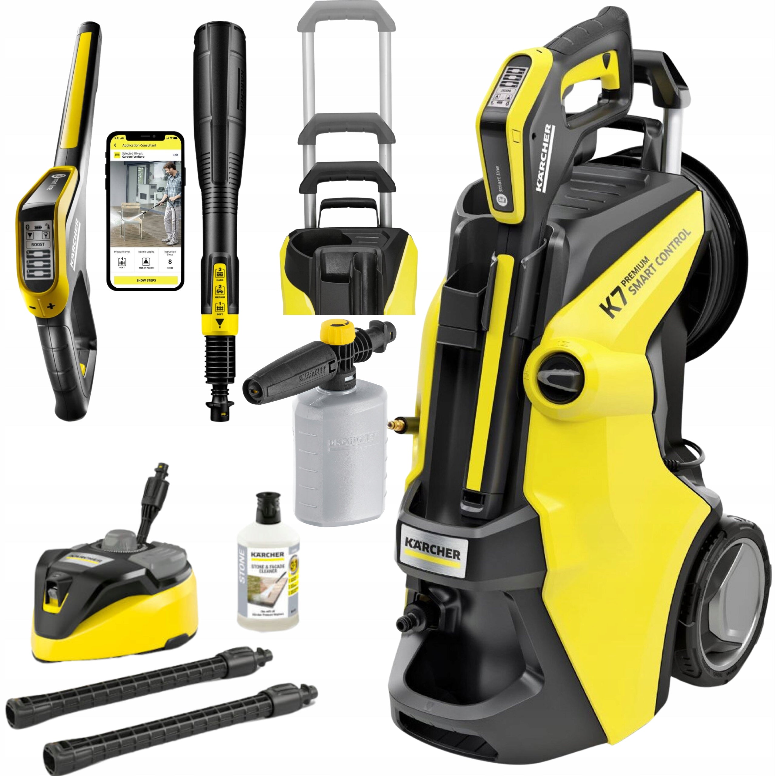 PRESSURE WASHER KARCHER K 7 PREMIUM SMART CONTROL HOME 180 BAR ACCESSORIES