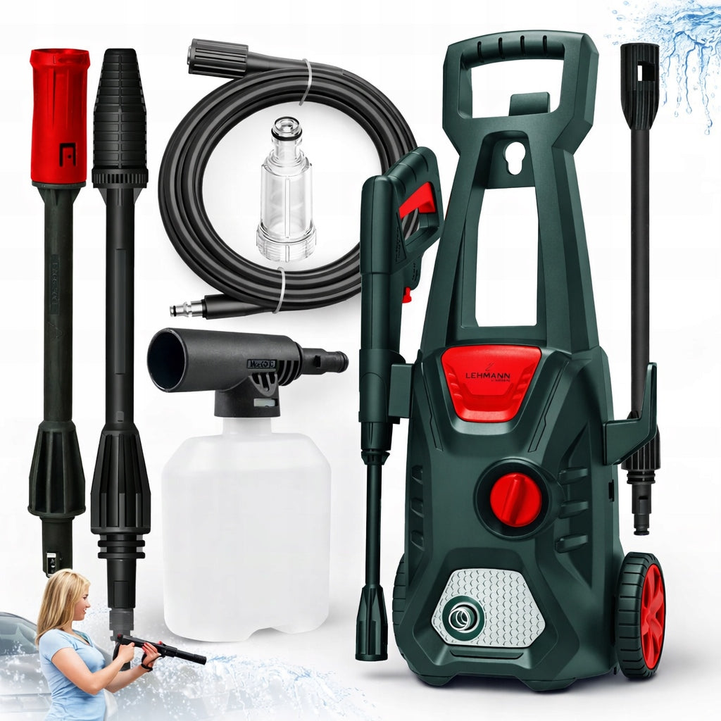 PRESSURE WASHER LEHMANN YUKON 230 BAR SELF-SUCTION FOAMER 2x LANCE STRONG