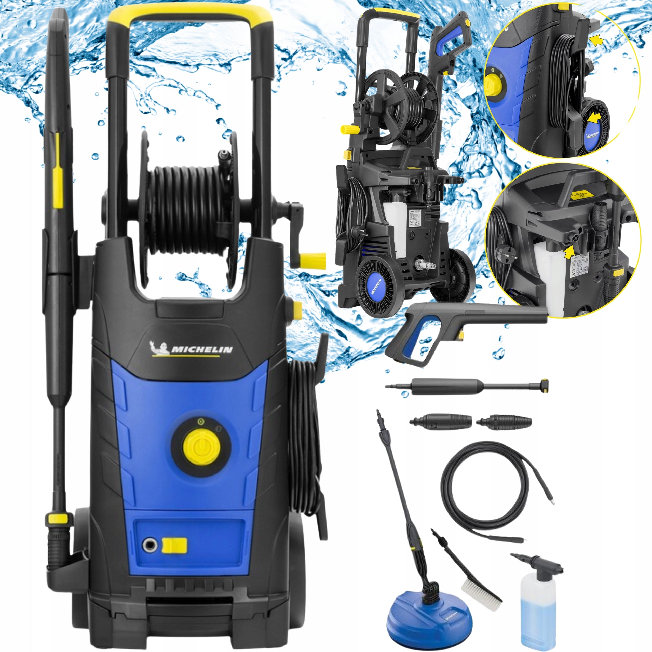 PRESSURE WASHER MICHELIN MOBILE 2500W BRUSHES 285 BAR ALUMINUM PUMP