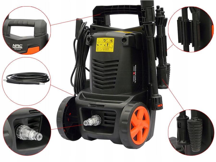 PRESSURE WASHER NAC 1400 IN 110 BAR ALUMINUM PUMP AUTO-STOP SYSTEM Manufacturer code 40165