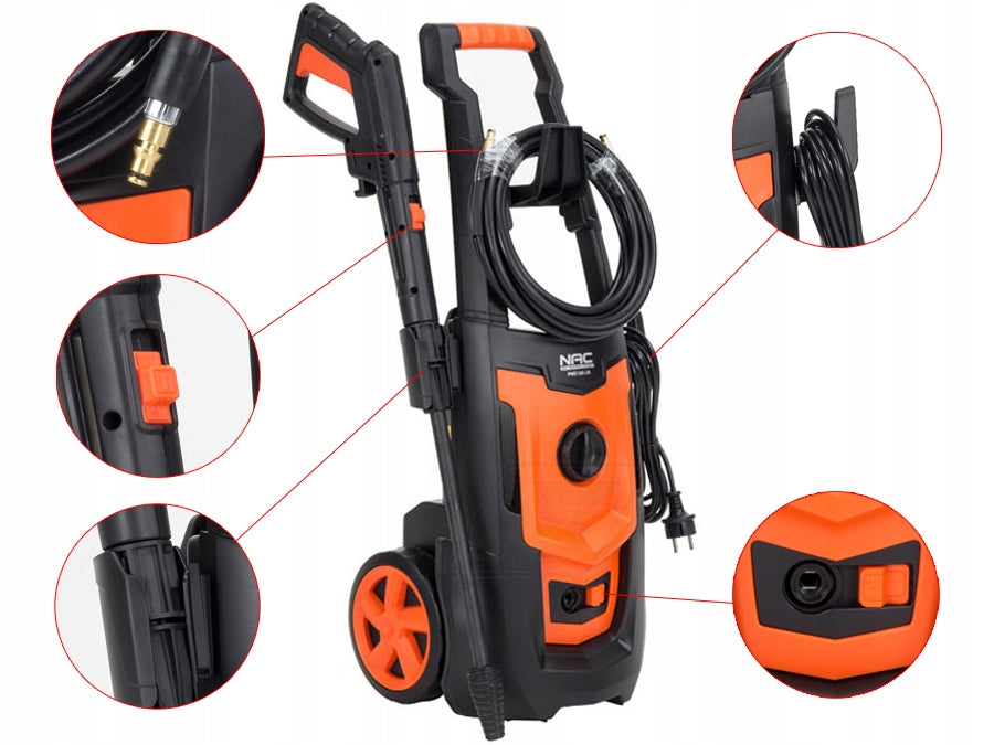 PRESSURE WASHER NAC 1800 IN ALUMINIUM PUMP 130 BAR LANCE TURBO AUTO-STOP EAN (GTIN) 5902601120895