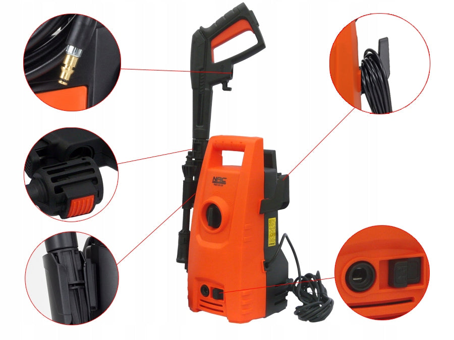 PRESSURE WASHER NAC POWER 1200 IN 100 BAR ALUMINUM PUMP AUTO-STOP SYSTEM EAN (GTIN) 5902601120345