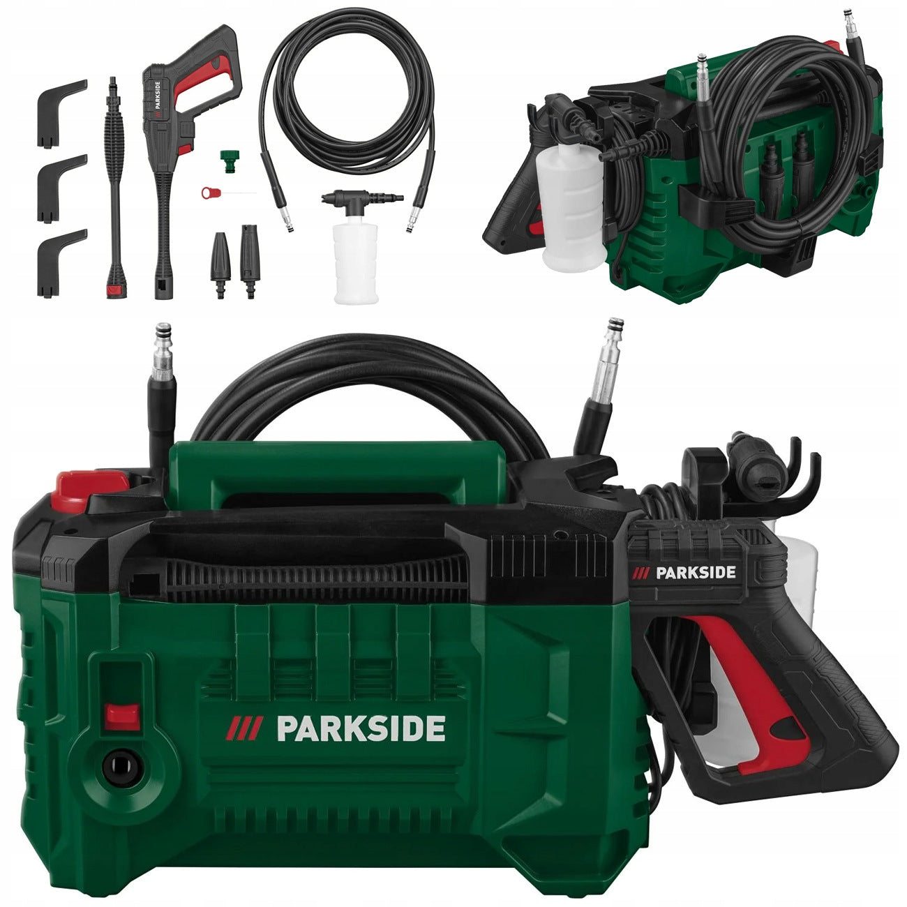 PRESSURE WASHER PARKSIDE PHDS C3 110 BAR SET OF 3 NOZZLES + HOSE GUN 8M