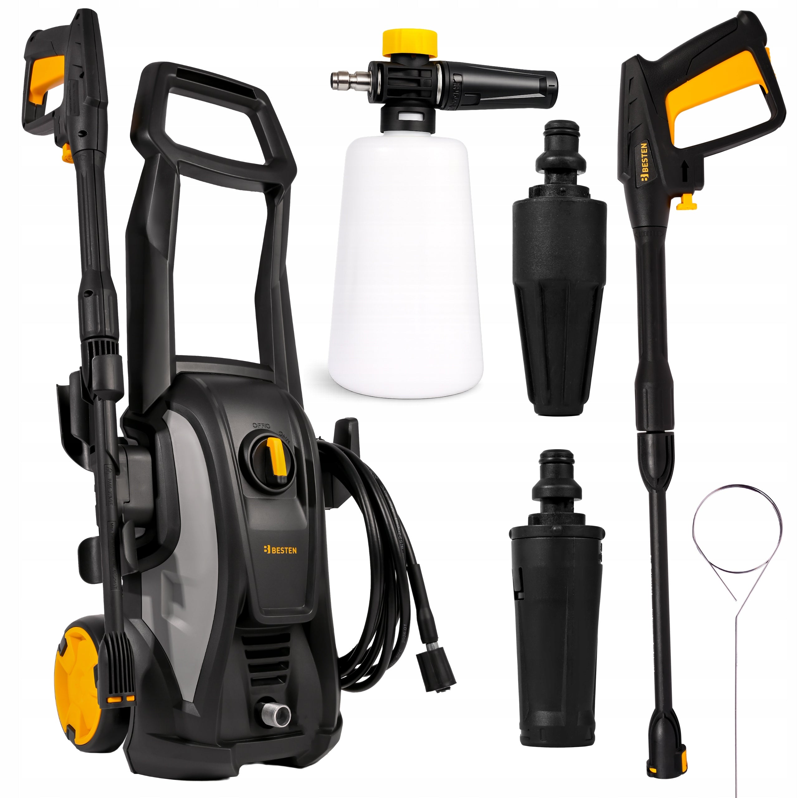 PRESSURE WASHER POWERFUL 135bar ALUMINUM PUMP 1600W BESTEN TURBO SET
