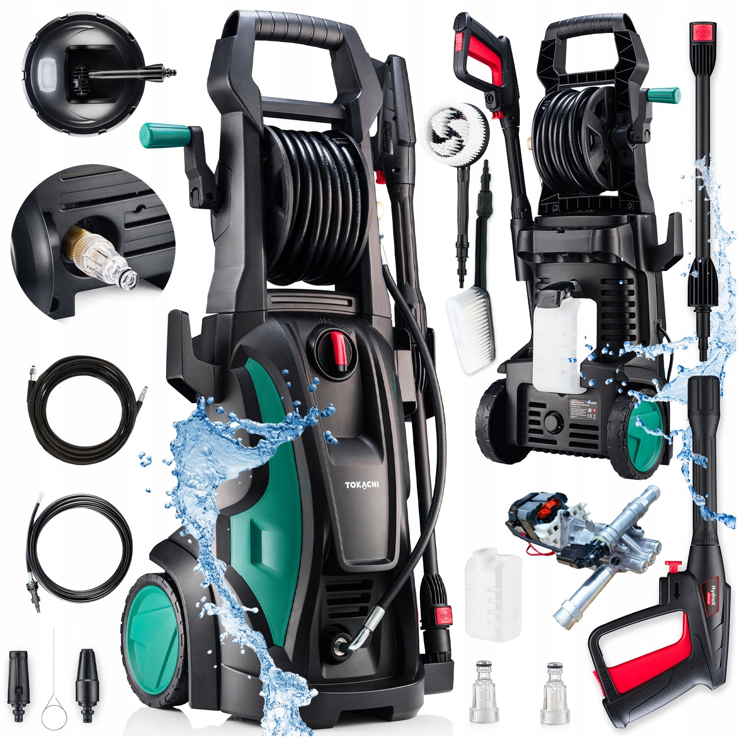 PRESSURE WASHER POWERFUL 180bar ALUMINUM PUMP 2400W TURBO L8 ALU SET