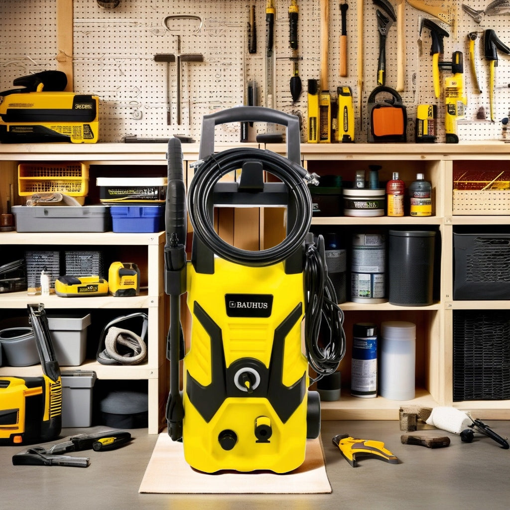 PRESSURE WASHER Powerful PRO PREMIUM Pump WITH WHEELS 1700W + LIQUID KARCHER Packaging status original