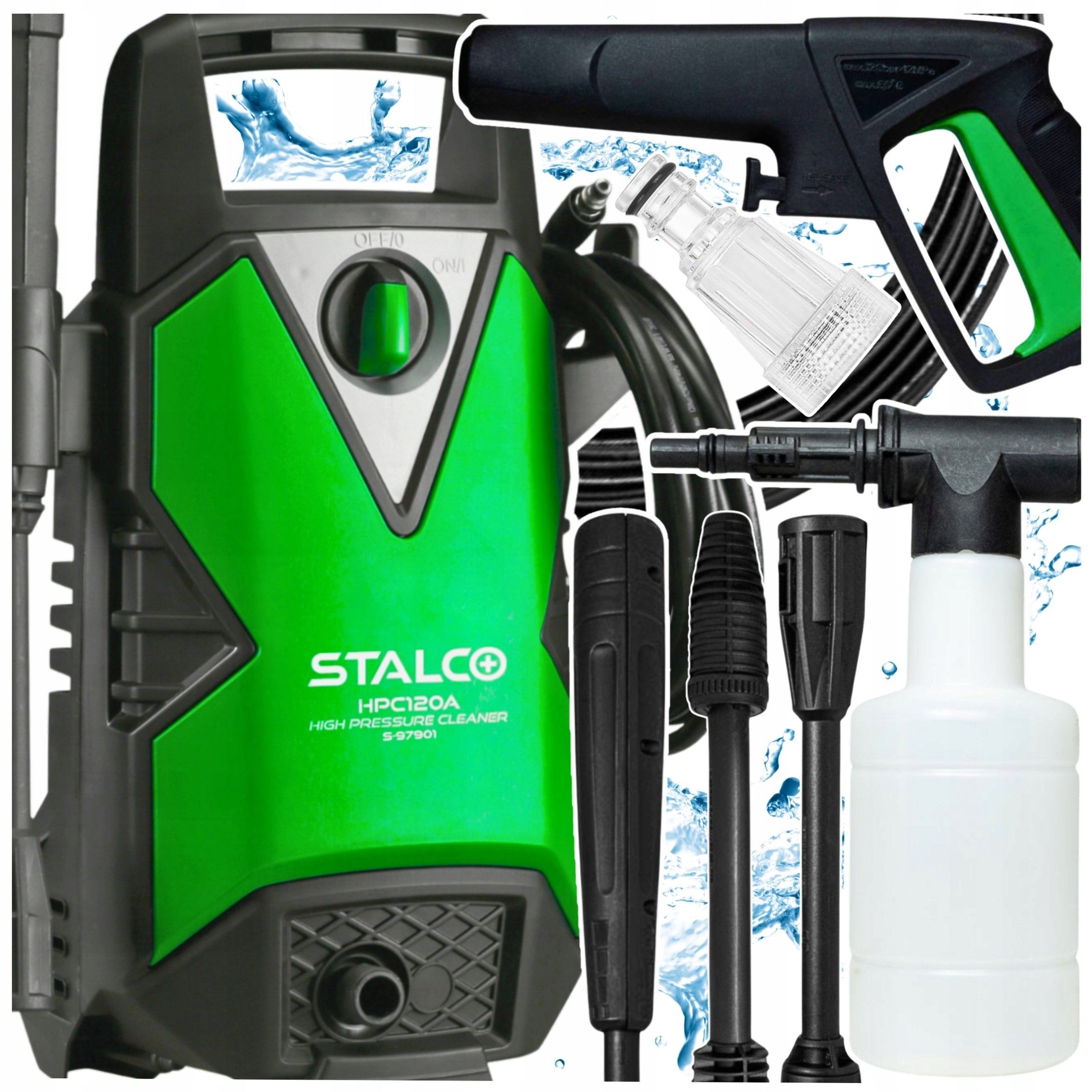 PRESSURE WASHER SET STRONG ALUMINUM PUMP SELF SUCTION FOAMER 1500W