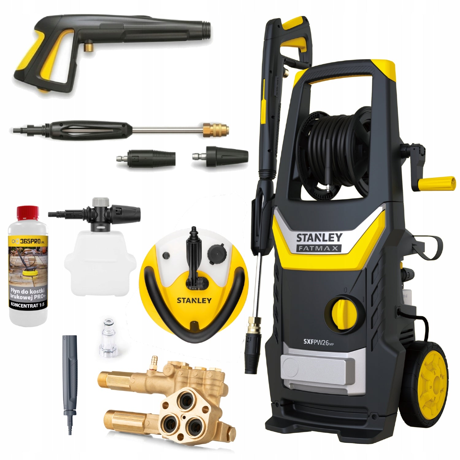 PRESSURE WASHER STANLEY 250BAR MAX PROFESSIONAL BRASS PUMP + LIQUID