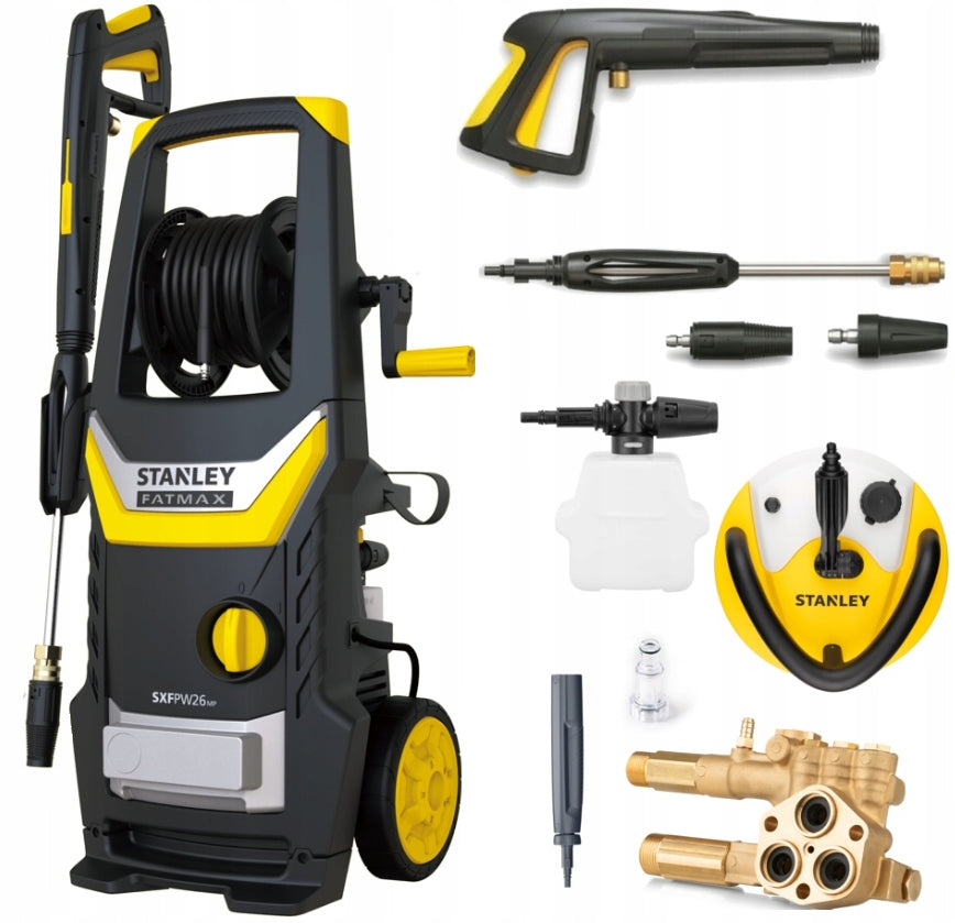 PRESSURE WASHER STANLEY 2600W 170bar 450l/h + TWIN AQUASWEEPER BRUSH
