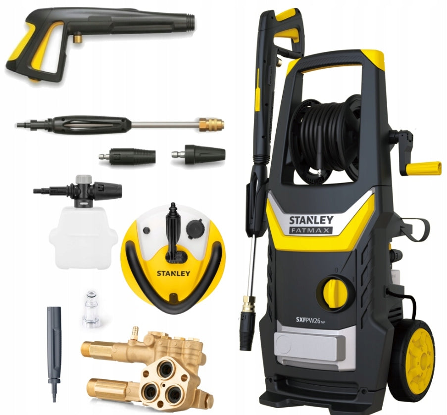 PRESSURE WASHER STANLEY 2600W 170bar 450l/h + TWIN AQUASWEEPER BRUSH