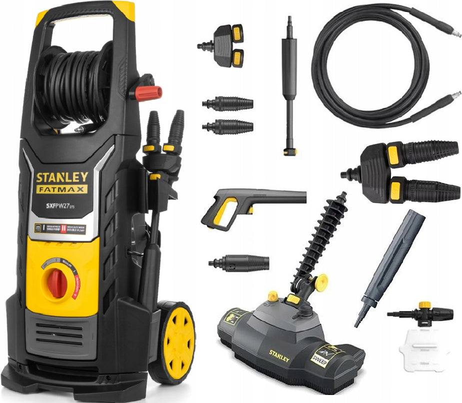 PRESSURE WASHER STANLEY 2700W 320bar 850l/h + TWIN AQUASWEEPER BRUSH Manufacturer code SXFPW27DTS-EM