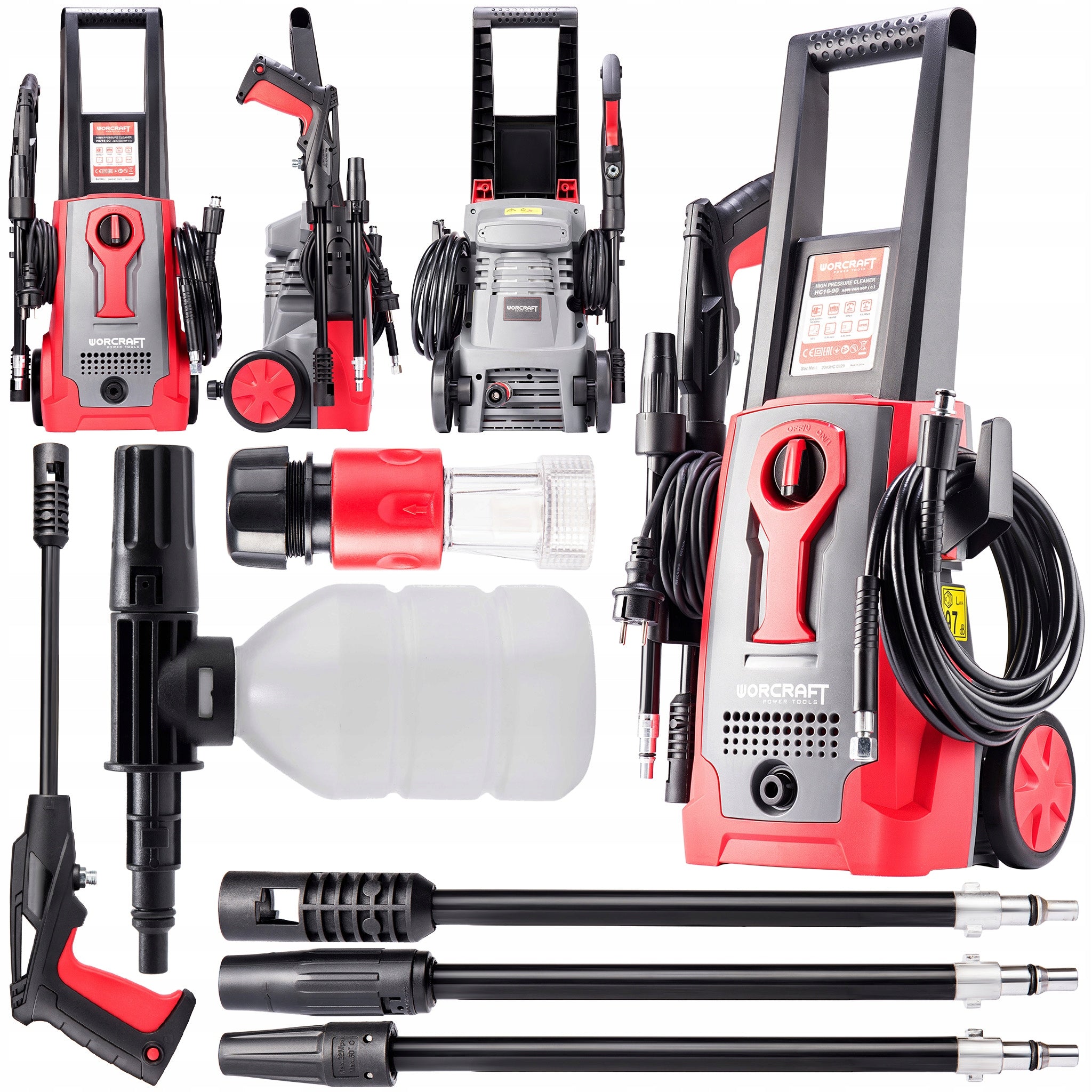 PRESSURE WASHER Worcraft HC16-90 Self-priming 135 bar Lance Gun