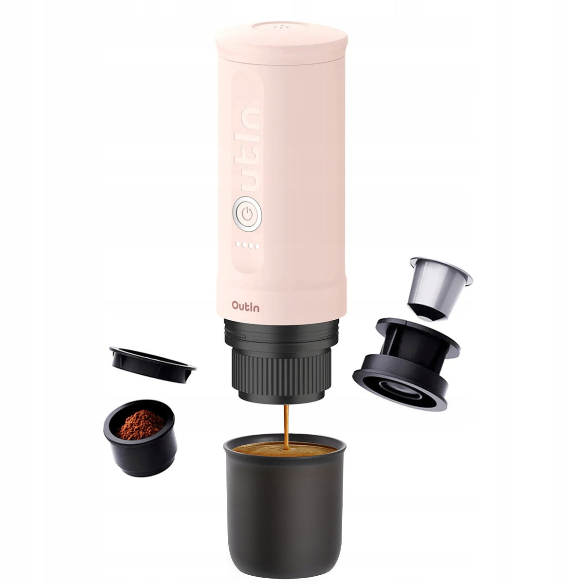 PRESSURE ground coffee maker capsules 20 bar Outin Nano Portable Packaging status original