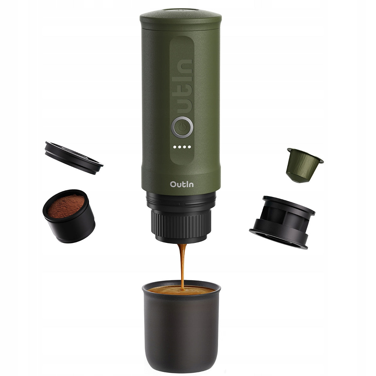 PRESSURE ground coffee maker capsules 20 bar Outin Nano in case Packaging status original