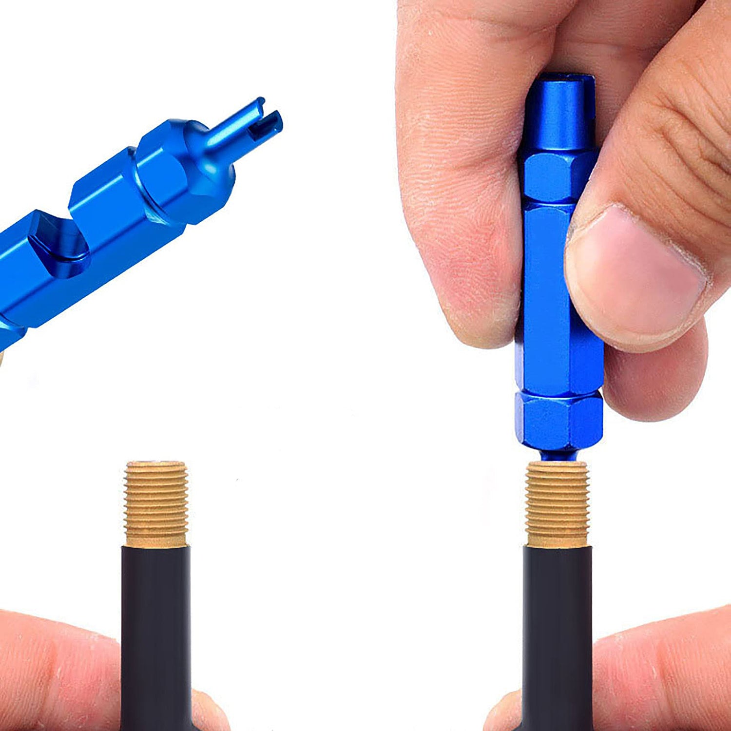 PRESTA FV SCHRADER AV valve wrench for tires + 10x Presta adapter Manufacturer code Rdzeń zaworu-11szt