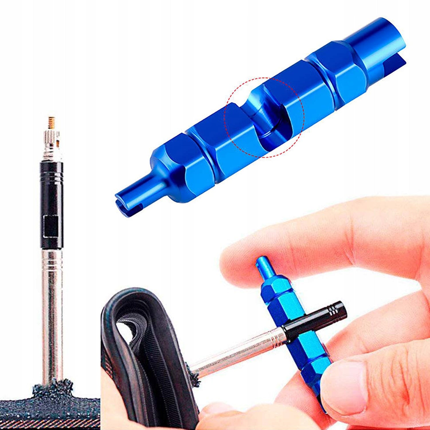 PRESTA FV SCHRADER AV valve wrench for tires + 10x Presta adapter Packaging status original
