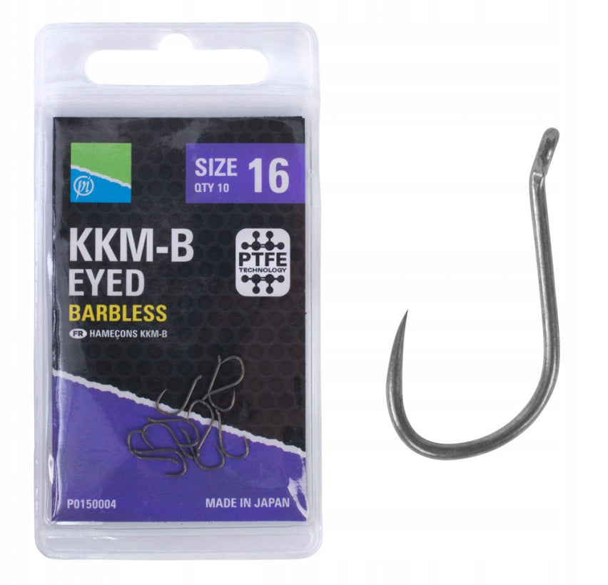 PRESTON hooks KKM-B Barbless Eyed #14 / 10 pieces