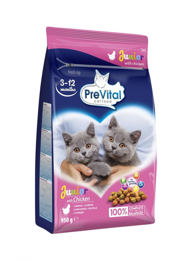 PREVITAL junior dry cat food with chicken 4 x 950G Brand Prevital