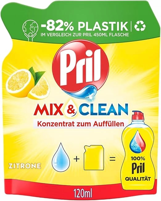 PRIL Dishwashing Liquid Mix&Clean CONCENTRATE Lemon Stock 120ml