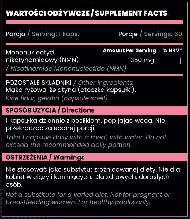 PRIM4L Nicotinamide Mononucleotide NMN 350 mg 60 pcs NAD+ energy Packaging status original