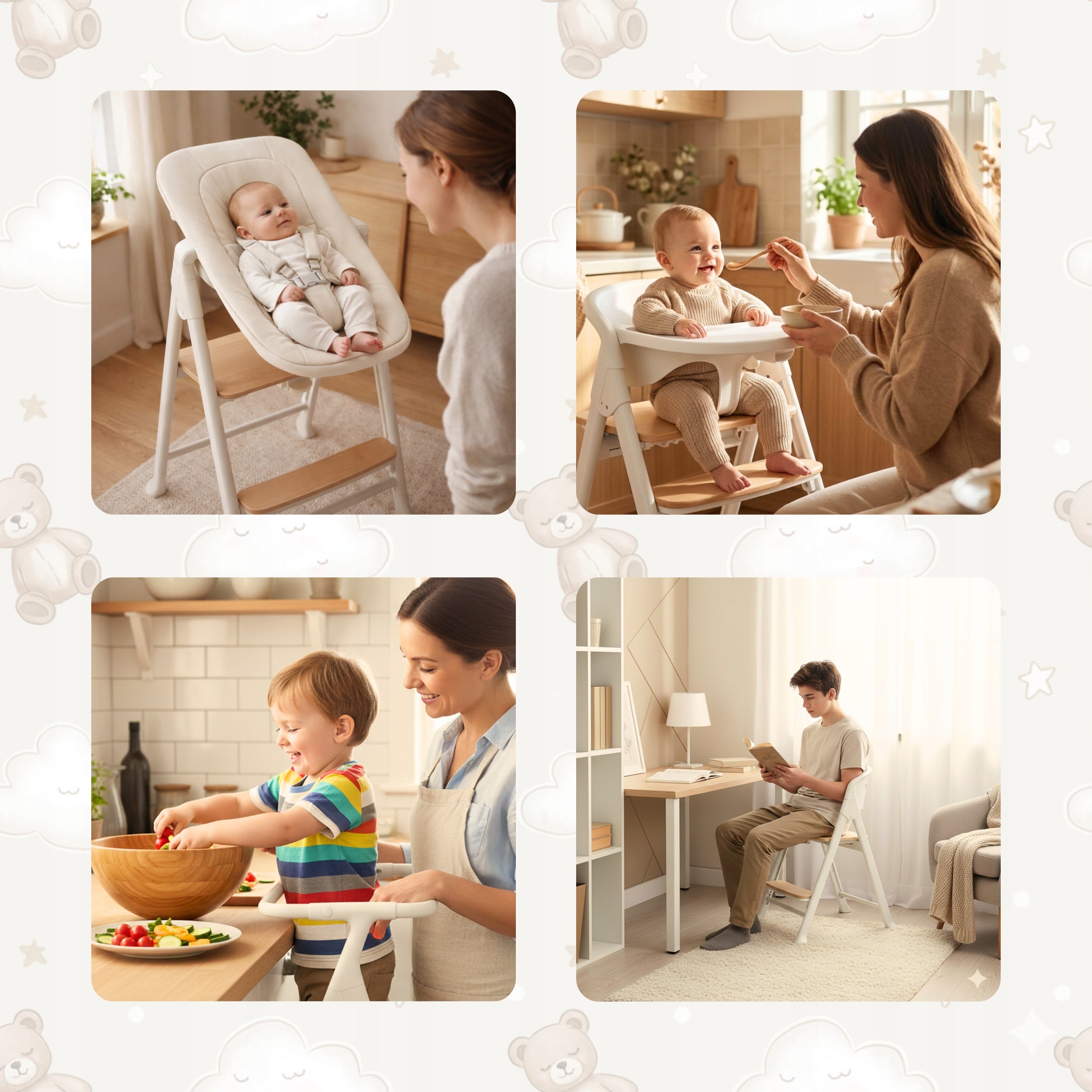 PRIMABOBO 4in1 BELI Multifunction Highchair for Feeding + Couch Beige Packaging status original