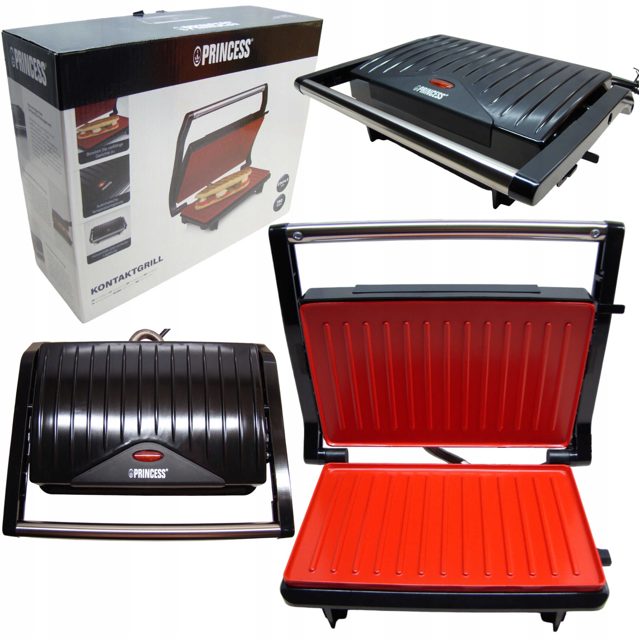 PRINCESS LARGE STRONG CONTACT GRILL 750 IN TOASTER OVEN 01.110910.01.460