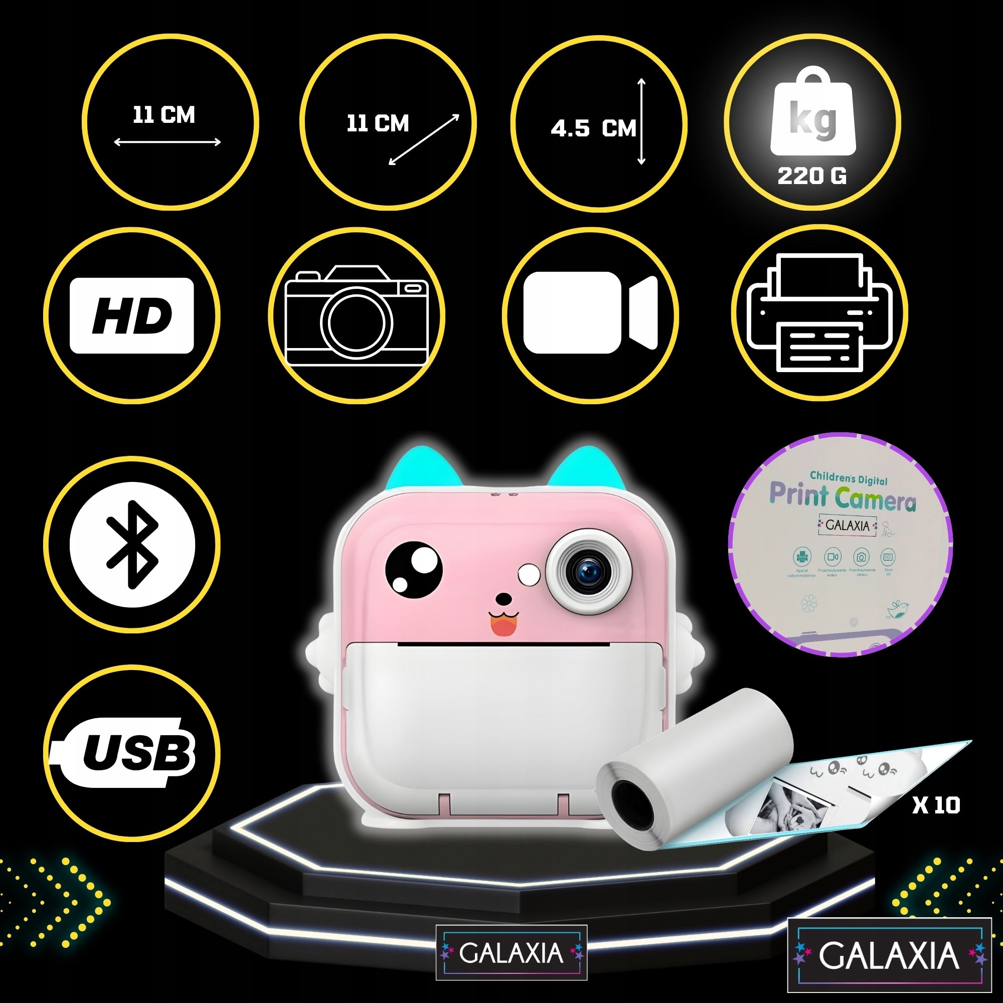 PRINT CAMERA FOR CHILDREN MINI THERMAL PRINTER 23 INSTANT ROLLS Packaging status original