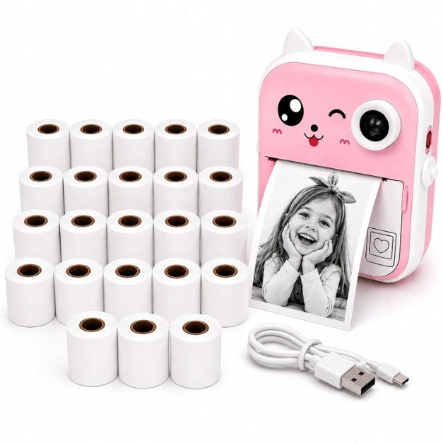 PRINT CAMERA FOR CHILDREN MINI THERMAL PRINTER 23 INSTANT ROLLS