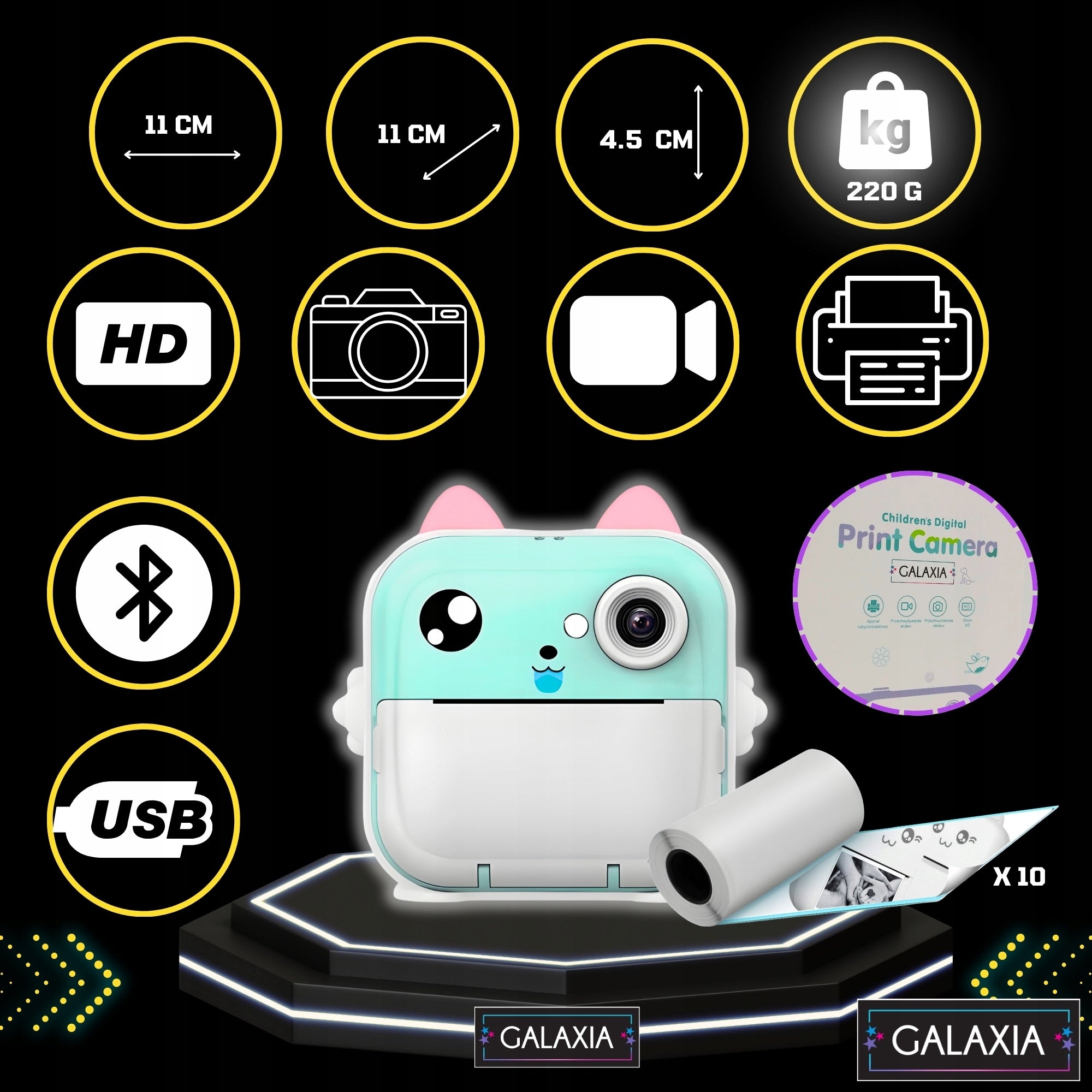 PRINT CAMERA MINI THERMAL PRINTER FOR CHILDREN 23 SELF-ADHESIVE ROLLS Packaging status original